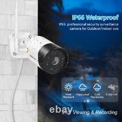 5MP HD Wireless Security Camera System Outdoor WiFi 12'' Monitor CCTV NVR Home