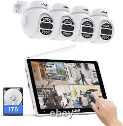 5MP Home Security System 10.1 Touchscreen 4 Dome Cameras 1TB HD NIB