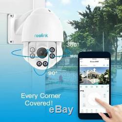 5MP PoE IP Camera Pan Tilt 4x Optical Zoom Security Cam Outdoor Reolink RLC-423