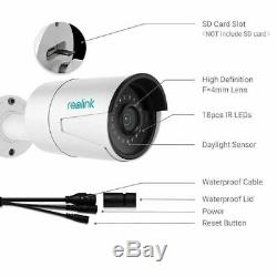 5MP PoE IP Security Camera Clear Night Vision Audio Outdoor Indoor 4pcs RLC-410