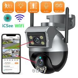 6MP Dual Lens WiFi Wireless 360 Outdoor Home Security Camera System Night Vision