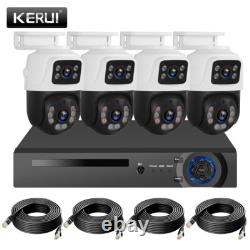 6MP POE Security Camera System with 4PCS PTZ Outdoor Home Security Cameras 8CH NVR