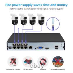 6MP POE Security Camera System with 4PCS PTZ Outdoor Home Security Cameras 8CH NVR