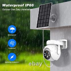 6PCS Solar Battery Powered Wifi Outdoor PTZ Home Security Camera System Wireless