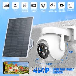 6PCS Solar Battery Powered Wifi Outdoor PTZ Home Security Camera System Wireless