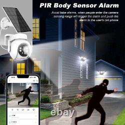 6PCS Solar Battery Powered Wifi Outdoor PTZ Home Security Camera System Wireless