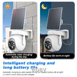 6PCS Solar Battery Powered Wifi Outdoor PTZ Home Security Camera System Wireless