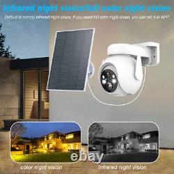 6PCS Solar Battery Powered Wifi Outdoor PTZ Home Security Camera System Wireless