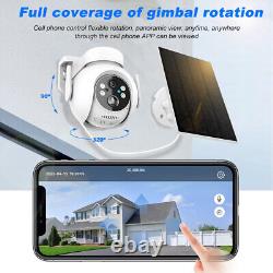 6PCS Solar Battery Powered Wifi Outdoor PTZ Home Security Camera System Wireless