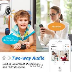 6PCS Solar Battery Powered Wifi Outdoor PTZ Home Security Camera System Wireless