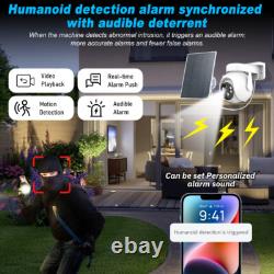 6PCS Solar Battery Powered Wifi Outdoor PTZ Home Security Camera System Wireless