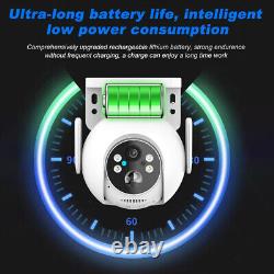 6PCS Solar Battery Powered Wifi Outdoor PTZ Home Security Camera System Wireless