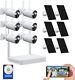 6pcs 4mp Solar Battery Powered Wireless Security Camera System Home Outdoor Wifi