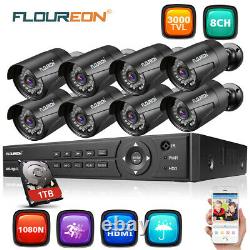 8CH 1080N AHD HDMI DVR Outdoor 3000TVL Home IR CCTV Security Camera System 1TB