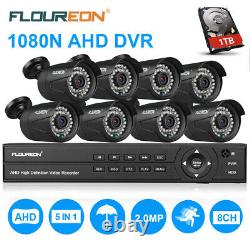 8CH 1080N AHD HDMI DVR Outdoor 3000TVL Home IR CCTV Security Camera System 1TB