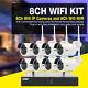8ch 1080p Cctv Security Camera System Wifi Wireless Home Surveilance Outdoor 2mp
