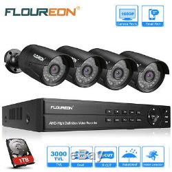 8CH 1080P DVR 3000TVL IR Outdoor CCTV Home Security Camera System Night Vision