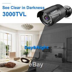 8CH 1080P DVR 3000TVL IR Outdoor CCTV Home Security Camera System Night Vision