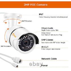 8CH 1080P POE Security IP Camera System 1TB 2MP HD Home Surveillance 5MP NVR Kit