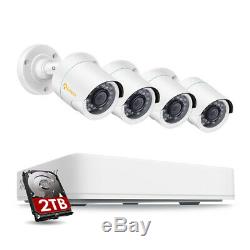 8CH 1080p HDMI DVR 2MP Outdoor IR-Cut Home Security Camera System 2TB Hard Drive