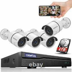 8CH 5MP DVR Wired 8ch Home Security Camera Outdoor System with Hard Drive 4pcs
