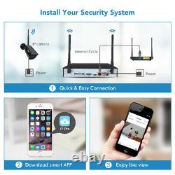 8CH Audio Wireless Camera 1080P Outdoor Indoor WIFI CCTV Security System HD NVR