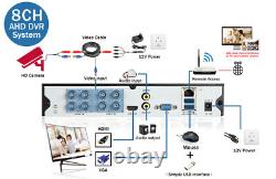 8CH H. 265+ 5MP Lite DVR 1080P Outdoor CCTV Home Security Camera System Kit USA