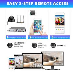 8CH H. 265+ 5MP Lite DVR 1080P Outdoor CCTV PTZ Home Security Camera System Kit
