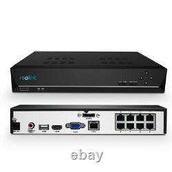 8CH PoE NVR 2TB HDD Network Video Recorder for Reolink Security Cameras RLN8-410