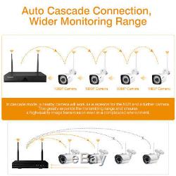 8CH Wireless 1080P NVR Outdoor Home WIFI 2MP IP Camera CCTV Security System +1TB