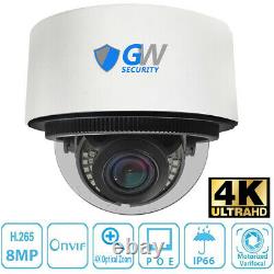 8MP 2160p @30fps 4K IP 4X Optical Motorized Zoom Dome PoE Security Camera