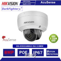 8MP 4K Hikvision Original DS-2CD2186G2-ISU DarkFighter Acusense IP Camera MIC IR