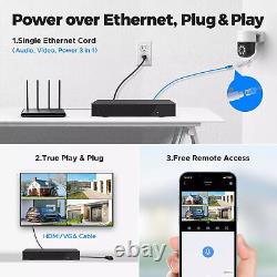 8MP 4K PoE Security Camera System Outdoor 8CH NVR Video Home IP CCTV Auto Track