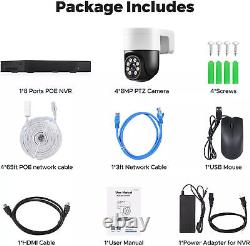 8MP 4K PoE Security Camera System Outdoor 8CH NVR Video Home IP CCTV Auto Track