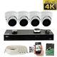 8 Channel 4k Nvr (4) 8mp 2160p Waterproof Ip Poe Dome Security Camera System 1tb