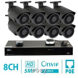 8 Channel 8MP 4K NVR 8 X 5MP 1920P PoE IP Outdoor Home Security Camera System