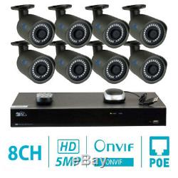 8 Channel 8MP 4K NVR 8 X 5MP 1920P PoE IP Outdoor Home Security Camera System 1T