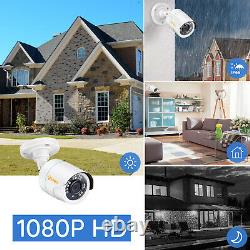 8 Channel H. 265+ 1080P DVR 2MP Wired Security Camera System Outdoor Day Night