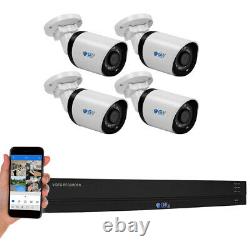 8 Channel H. 265+ DVR (4) 4K Waterproof Analog Bullet Security Camera System 2TB