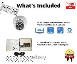 8x Night Vision Outdoor Home Office CCTV Security Dome Camera w Power Supply box