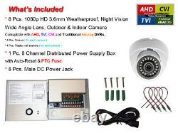 8x Night Vision Security Camera 1080p Indoor Outdoor Home With Power Supply