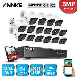 ANNKE 16CH DVR 5MP Video CCTV Security Camera System Outdoor IP67 Home H. 265+