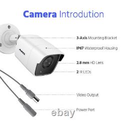 ANNKE 4x 5MP CCTV Security Camera Outdoor IR Home Survelliance Motion Detection