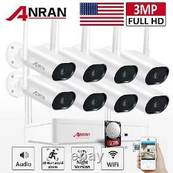 ANRAN 3MP Home Wireless Security Camera System Outdoor 2TB HDD 5MP NVR Audio Kit