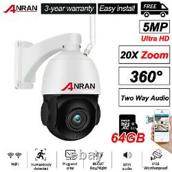 ANRAN 5MP HD Wireless WIFI Home Security Camera 20X PTZ Camera with 2Way Audio