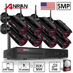 ANRAN 8CH 5MP home outdoor Wireless Security Camera System 2TB HDD wifi NVR kit