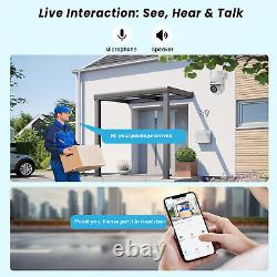 ANRAN 8MP POE Security Camera System Pan/Tilt Outdoor Home 8CH NVR 4TB IR Night