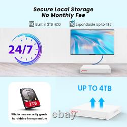ANRAN 8MP POE Security Camera System Pan/Tilt Outdoor Home 8CH NVR 4TB IR Night