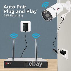 ANSPO Security Camera System Outdoor Wireless Audio Wifi Home CCTV 5MP 8CH NVR