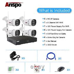 ANSPO Security Camera System Outdoor Wireless Audio Wifi Home CCTV 5MP 8CH NVR